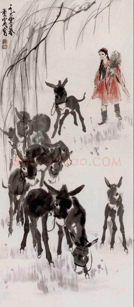 1960年 黄胄 杨柳青青 书画作品