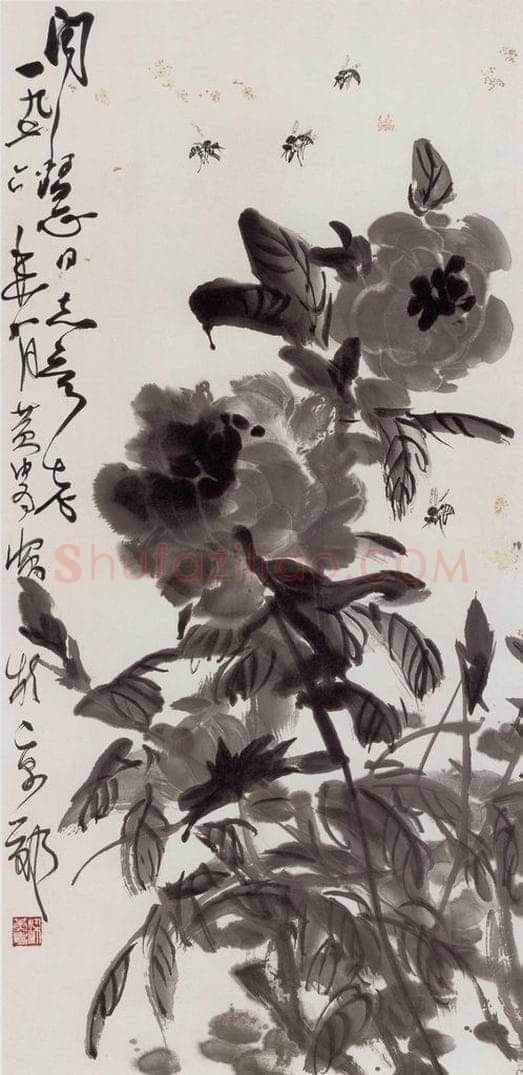 1976年 黄胄 水墨花卉 书画作品