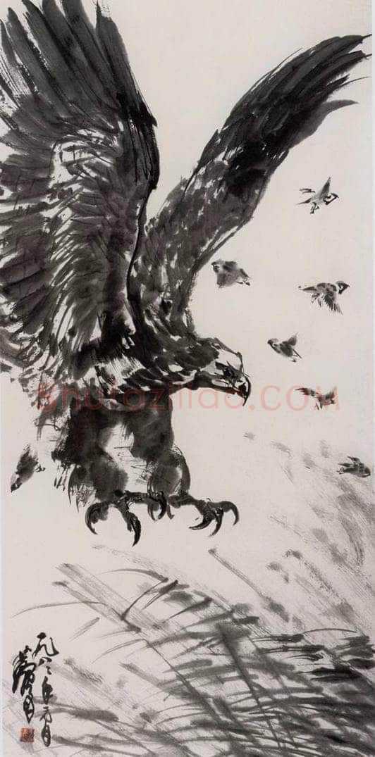 1982年 黄胄 鹰 书画作品