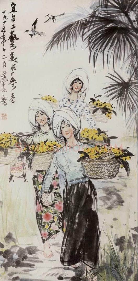 1975年 黄胄 丰收之歌 书画作品