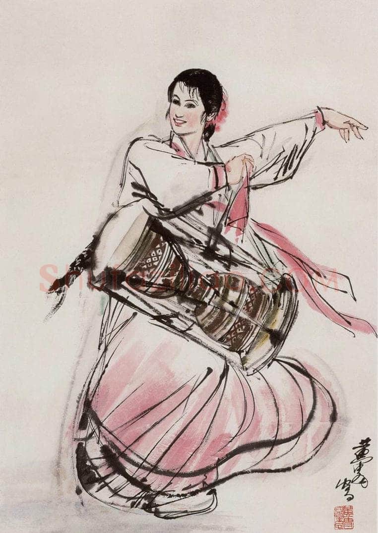 黄胄 《朝鲜舞》 书画作品