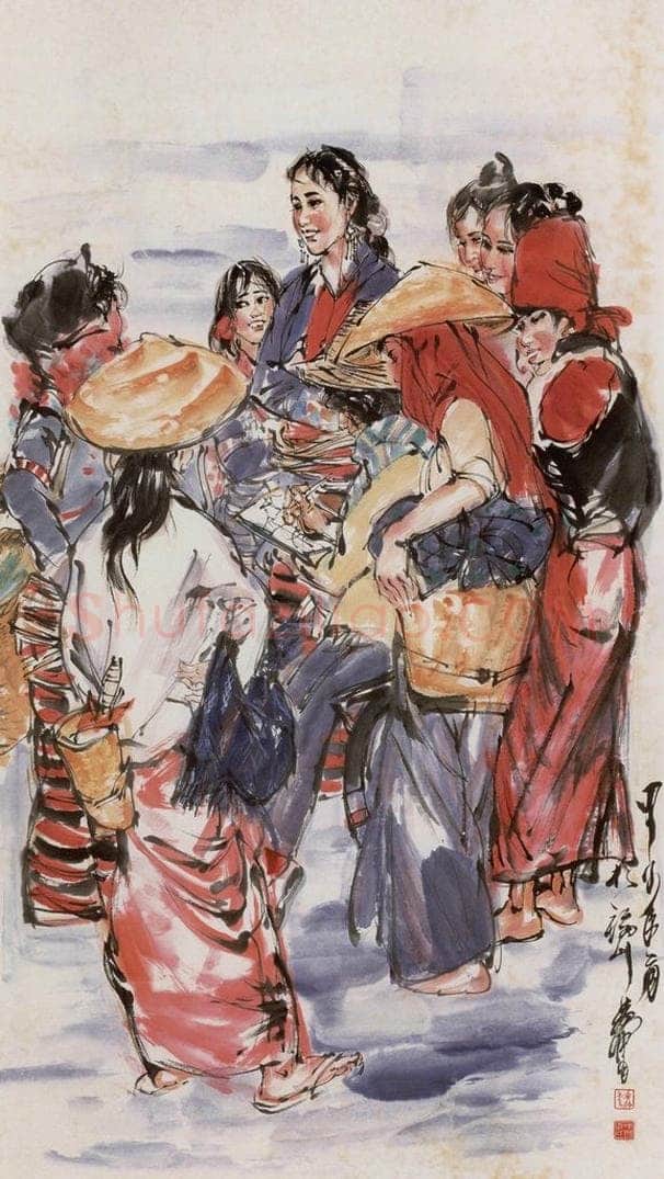 1984年 黄胄 《少数民族姑娘》 书画作品