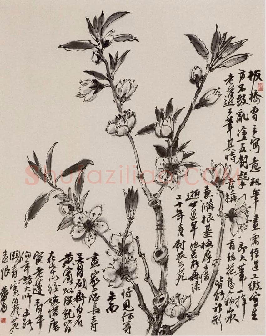 黄胄 《桃花》 书画作品