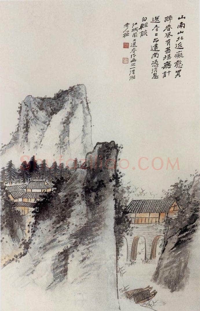 张大千 仿石涛山水图 书画作品