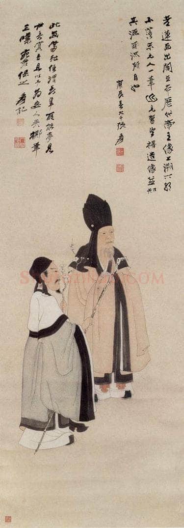 张大千 二叟赏梅图 书画作品