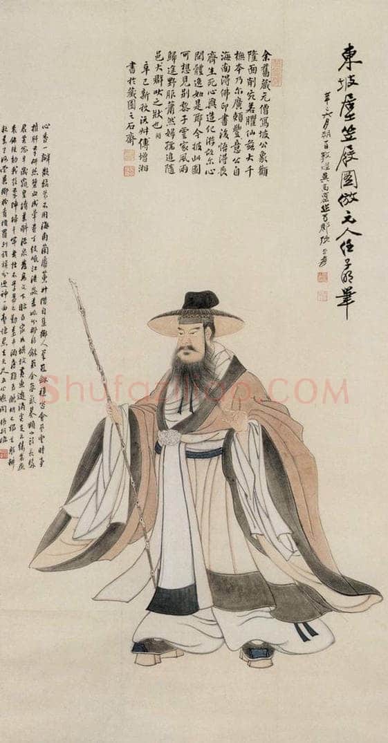  张大千 东坡居士笠屐图 书画作品