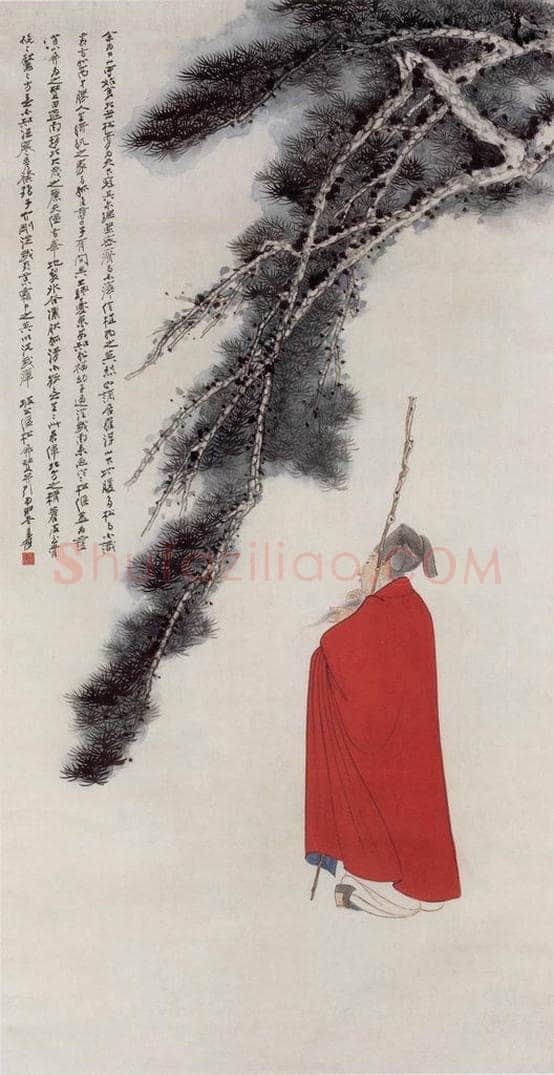  张大千 坡公偃松图 书画作品