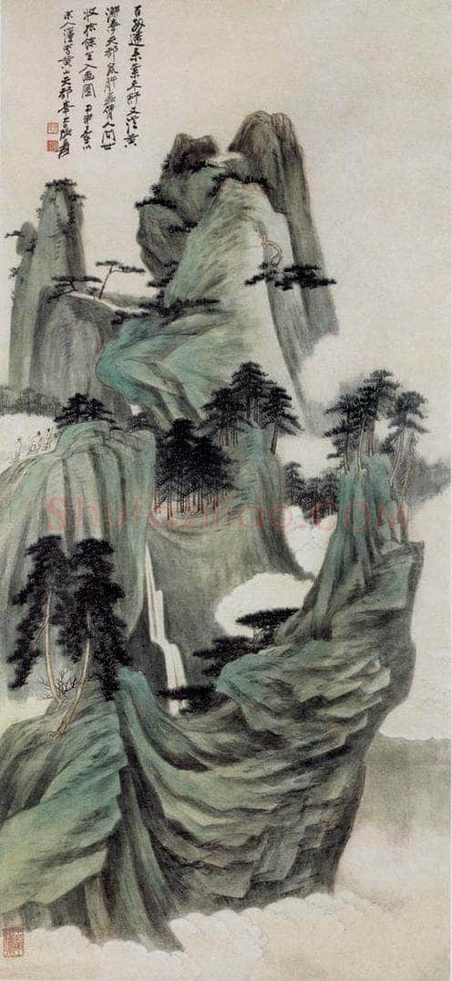  张大千 黄山天都峰图 书画作品