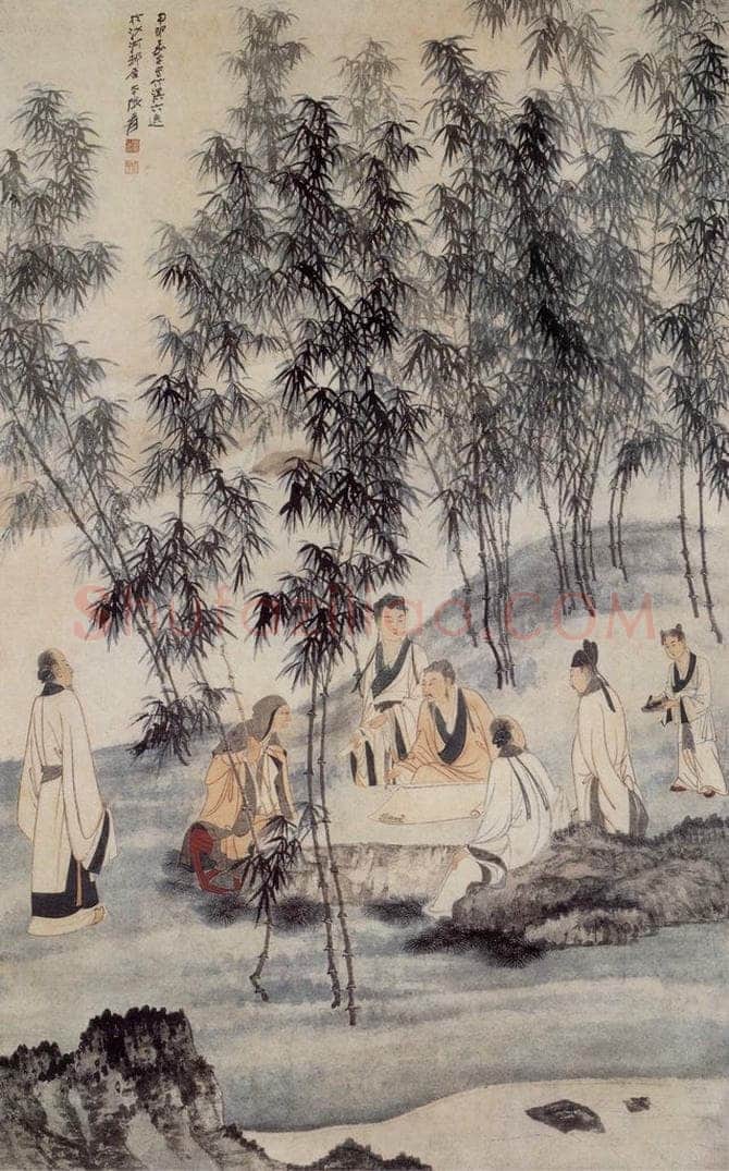  张大千 竹溪六逸图 书画作品