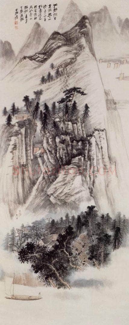 张大千 严陵濑图 书画作品