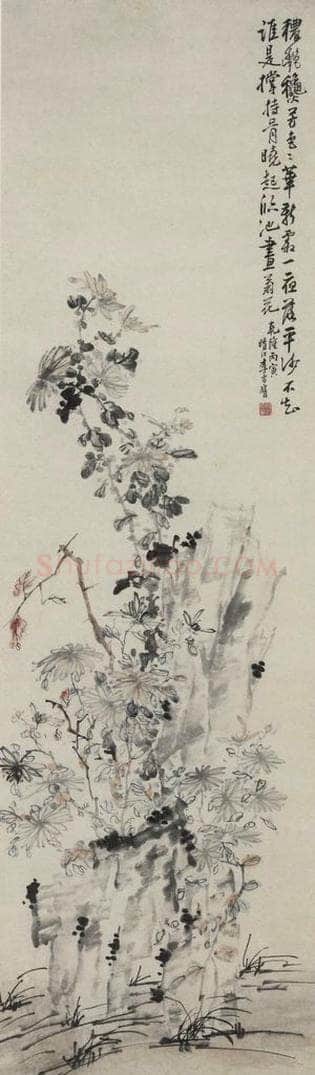 清 李方膺 《花卉四条屏》 书画作品