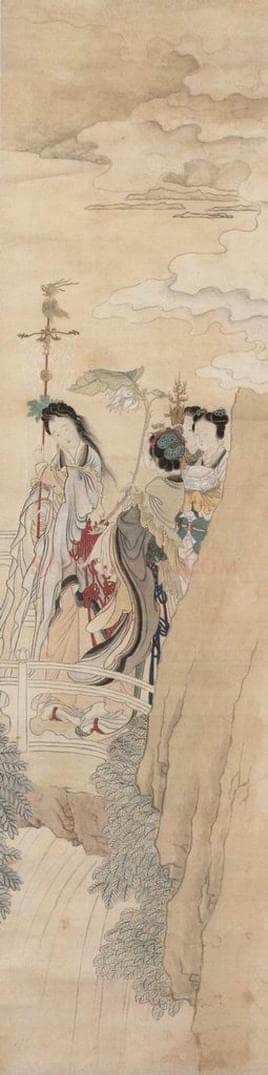 清 任熊 《瑶池祝寿图》 书画作品