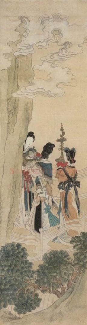 清 任熊 《瑶池祝寿图》 书画作品