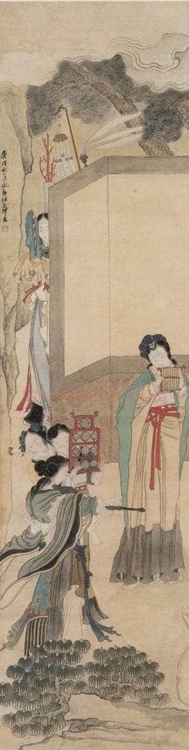 清 任熊 《瑶池祝寿图》 书画作品