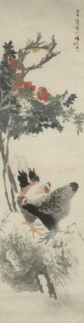 清 任颐 《花卉禽鸟四条屏》 书画作品
