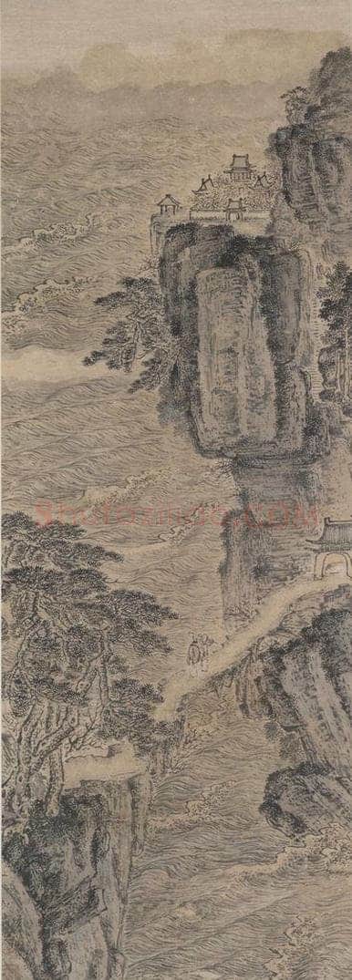 明 袁尚统 《访道图》 书画作品