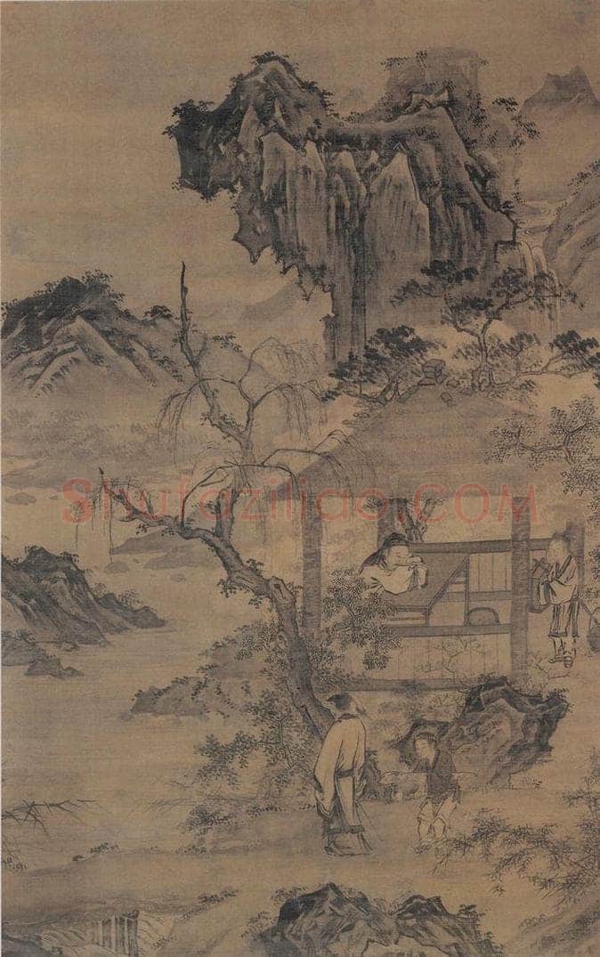明 佚名 《山水人物》 书画作品