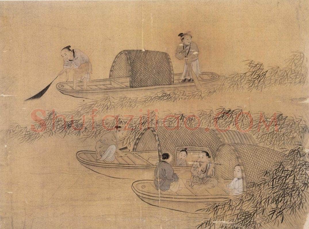 明 佚名 《渔家乐》 书画作品