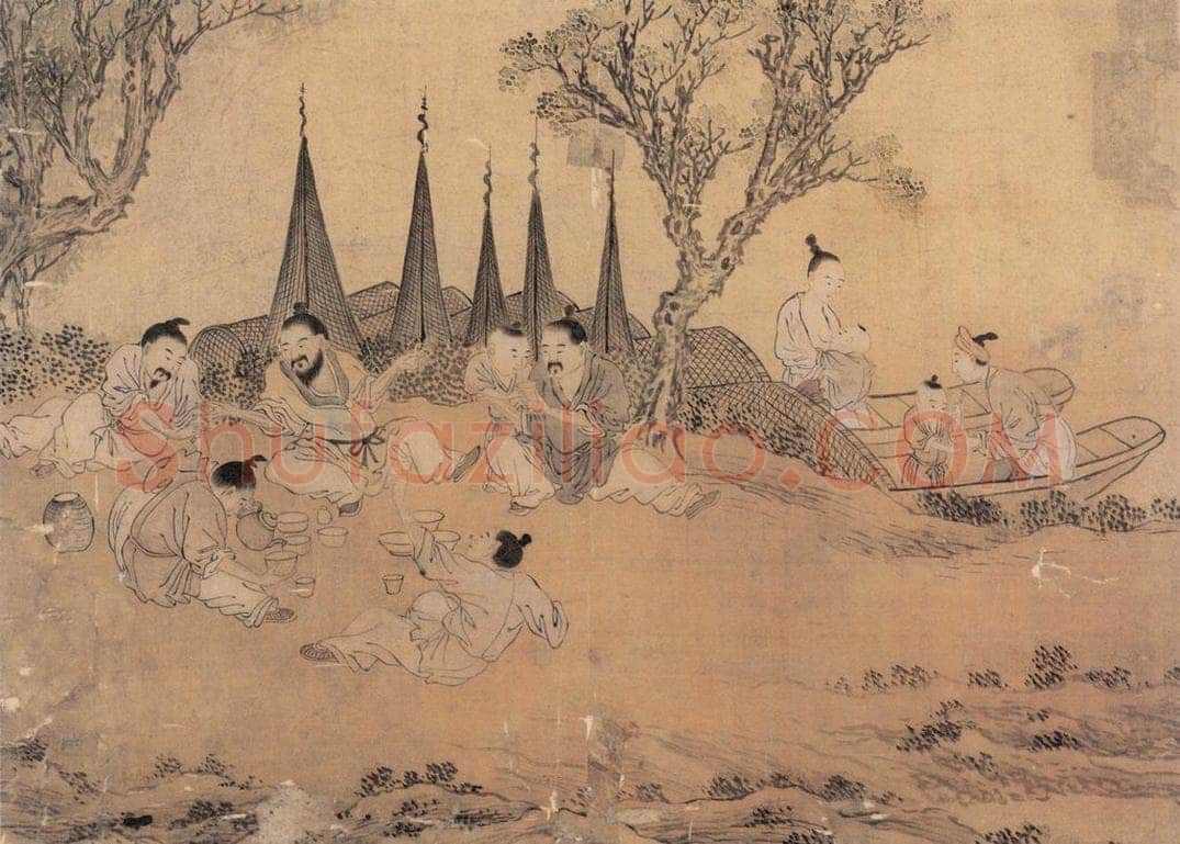 明 佚名 《渔家乐》 书画作品