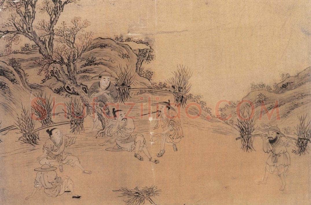 明 佚名 《渔家乐》 书画作品