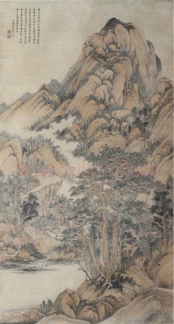 清 王时敏 《仿黄公望山水》 书画作品