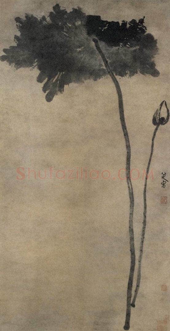 清 八大山人 《荷花图》 书画作品