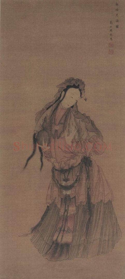 清 周璕 《麻姑进酒图》 书画作品