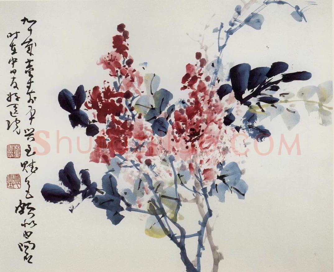 1993年 董寿平 《争艳》 书画作品