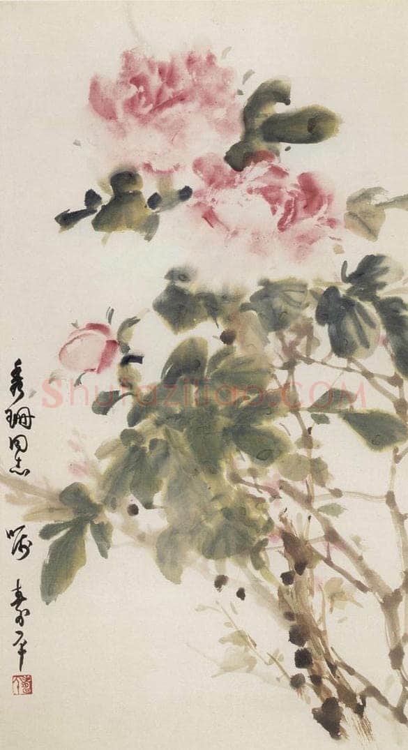 60年代 董寿平 《牡丹》 书画作品
