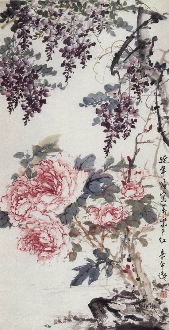 60年代 董寿平 《万紫千红》 书画作品