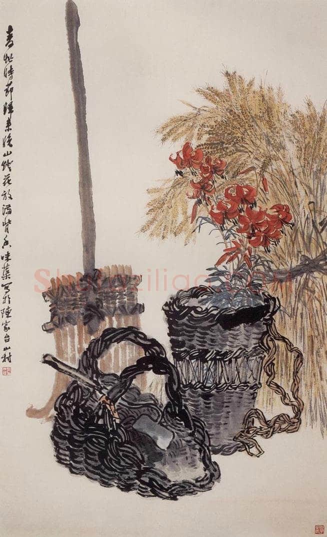 1963年 郭味蕖 《麦收时节》 书画作品