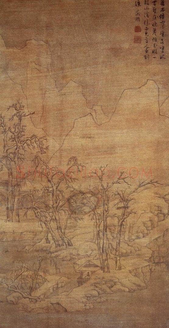 明 文徵明 《山阴晴雪图轴》 书画作品