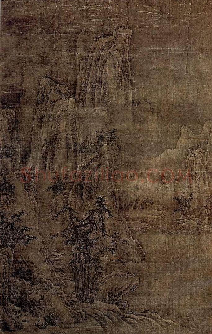 北宋 翟院深 雪山归猎图 书画作品