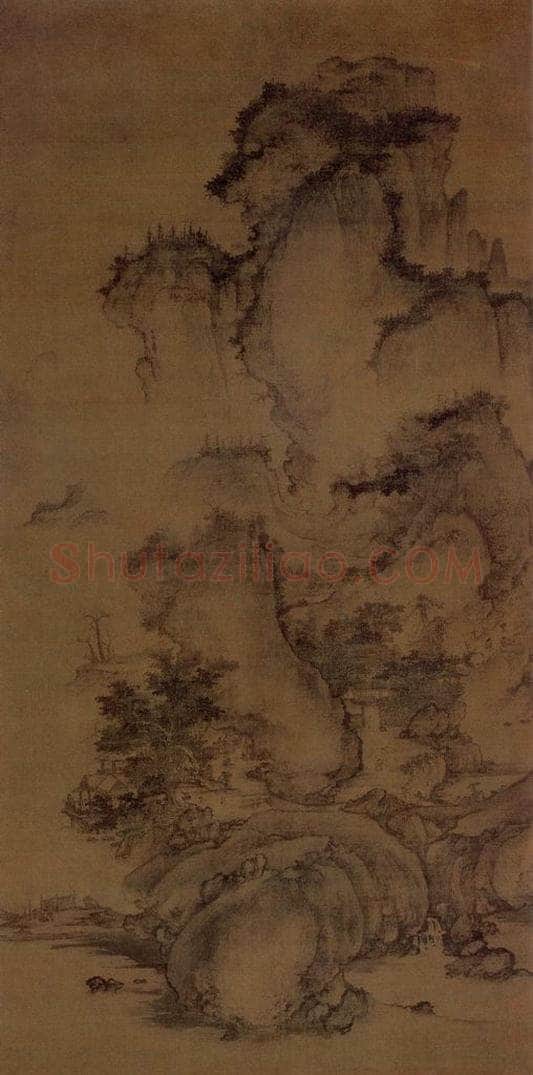 北宋 郭熙 山村图 书画作品