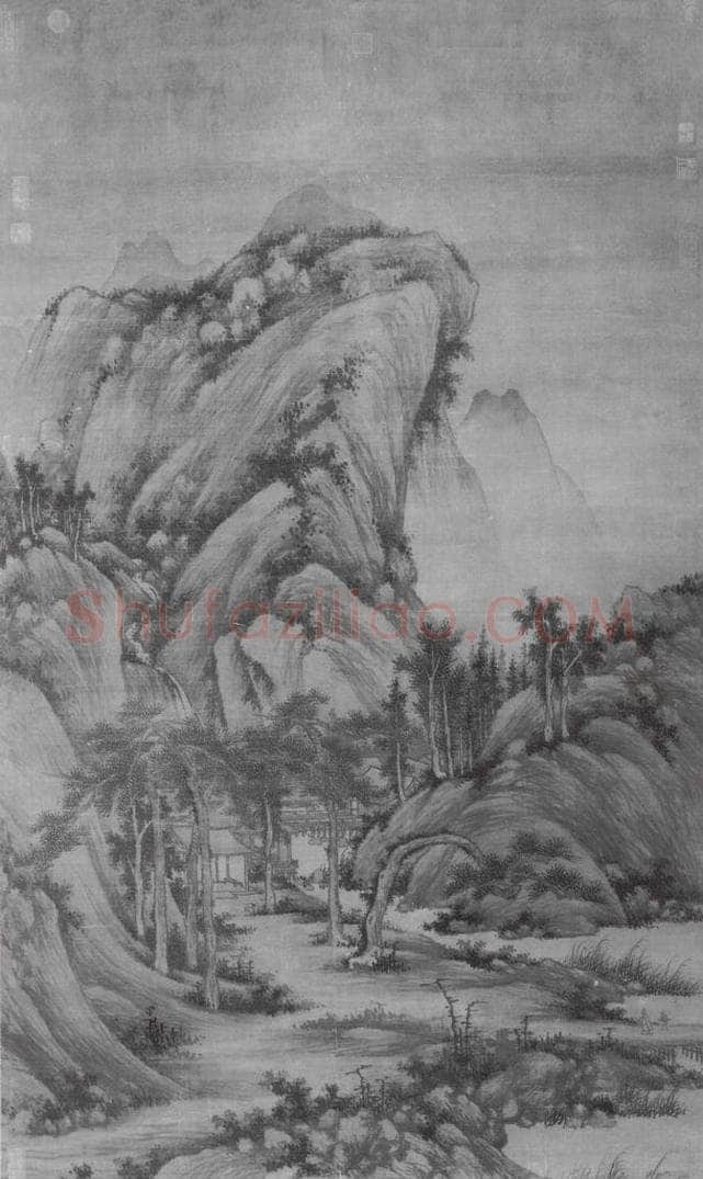 五代 巨然 囊琴怀鹤图 书画作品