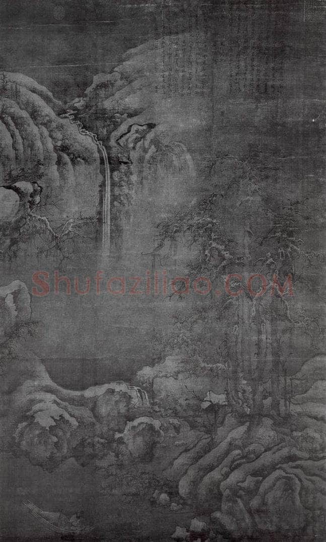 北宋 李成 寒江钓艇图 书画作品