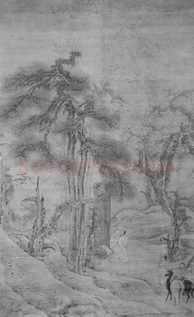 北宋 郭熙 观碑图 书画作品