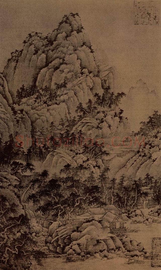 五代 巨然 山居图 书画作品