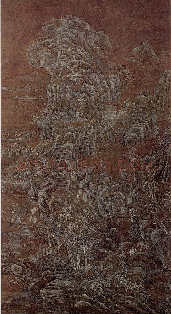 五代 荆浩 雪景山水图 书画作品