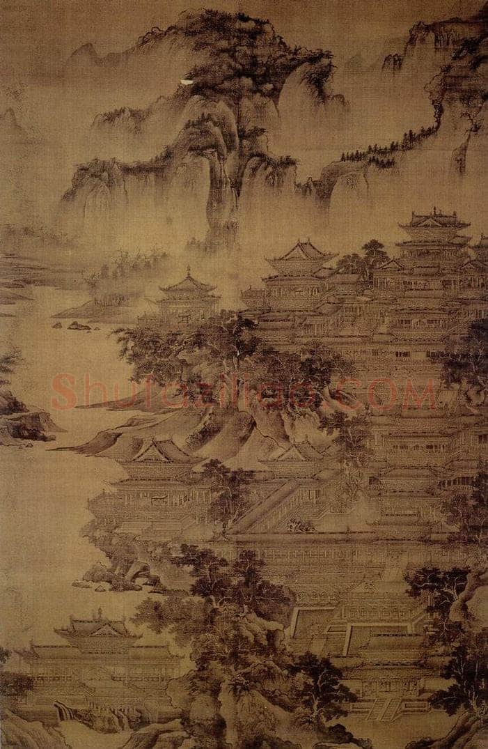 北宋 郭忠恕 明皇避暑宫图 书画作品