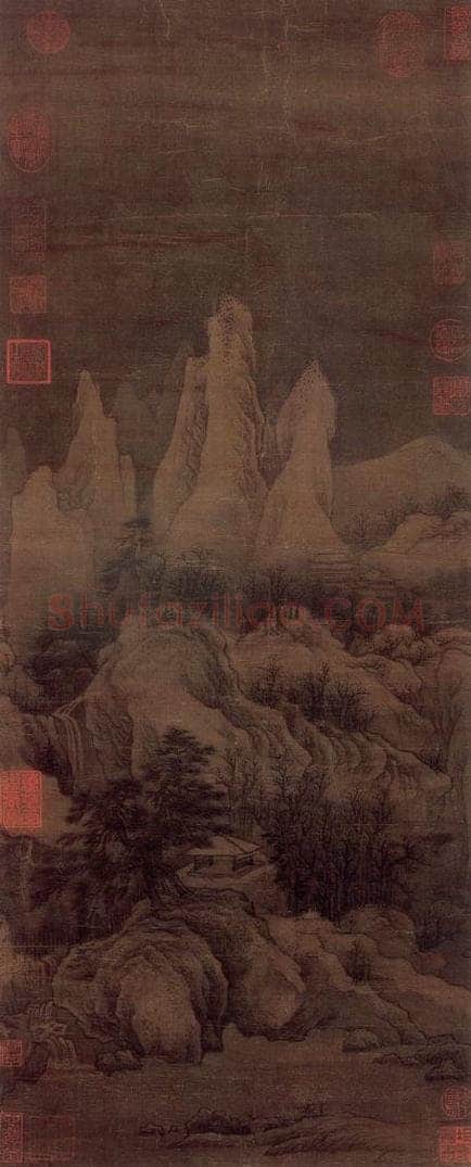 北宋 李成 群峰霁雪图 书画作品