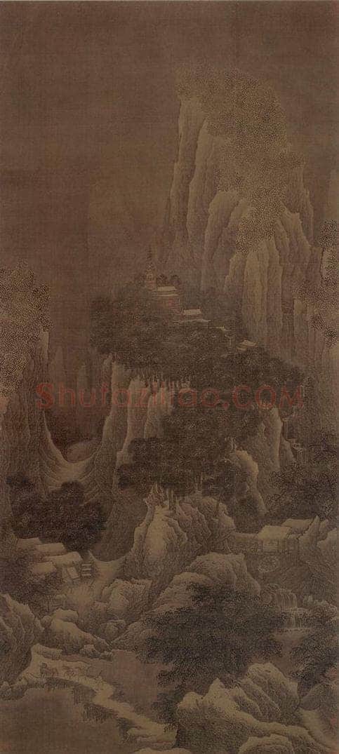 北宋 宋人 雪麓早行图 书画作品