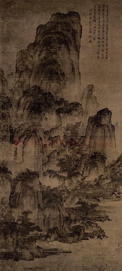 北宋 燕文贵 溪山楼观图 书画作品