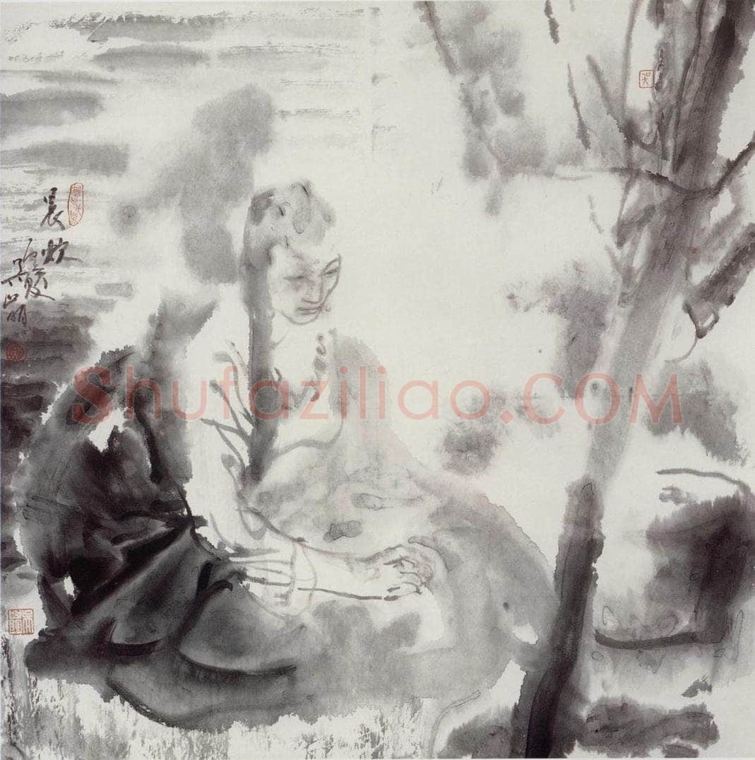 1986年 吴山明 《晨炊》 书画作品