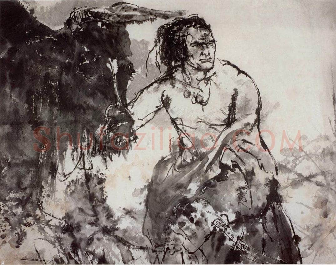 1987年 吴山明 《放牛汉》 书画作品