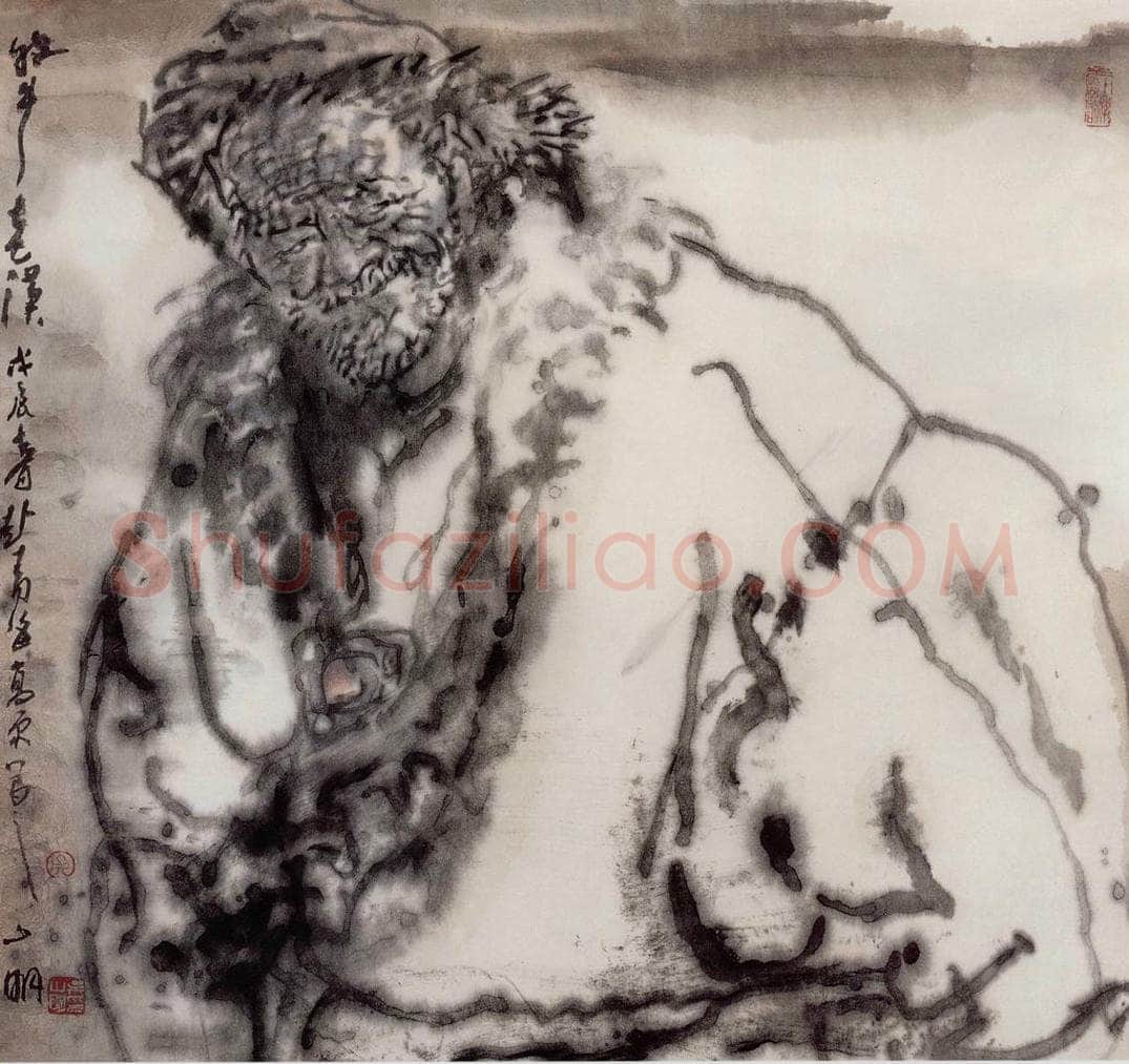 1988年 吴山明 《牧牛老汉》 书画作品