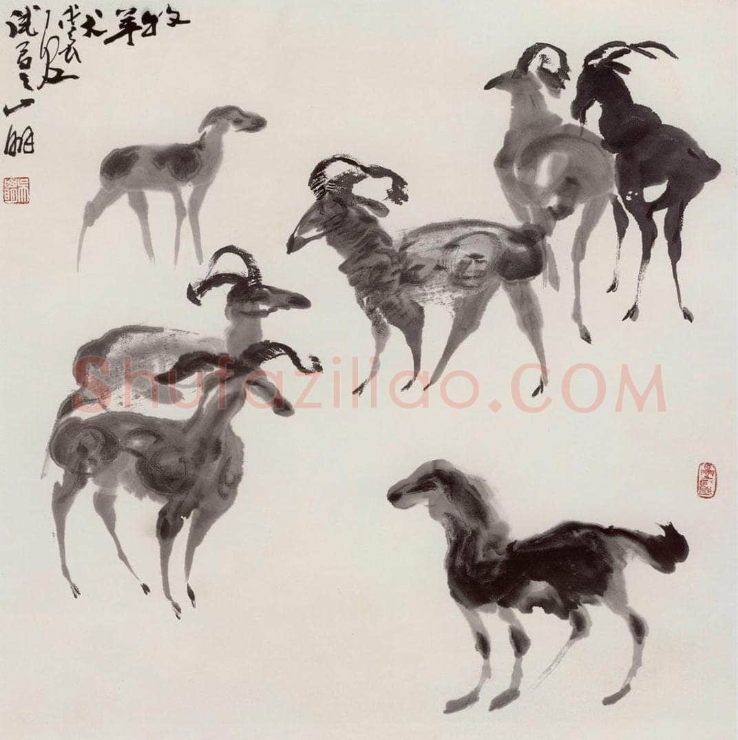 1988年 吴山明 《牧羊犬》 书画作品