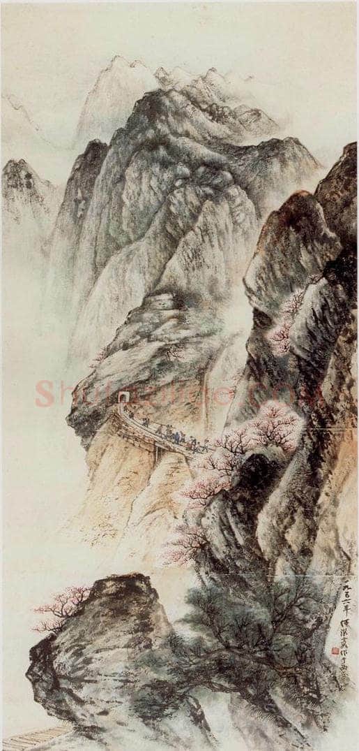 1956年 何海霞 开山筑路 书画作品