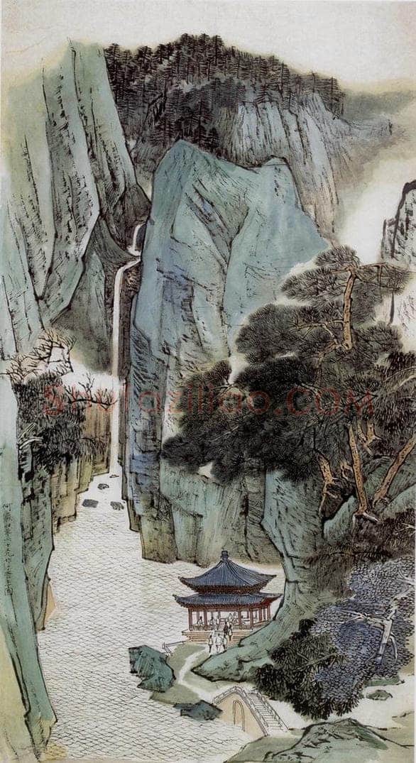 1977年 何海霞 幽谷泉声 书画作品