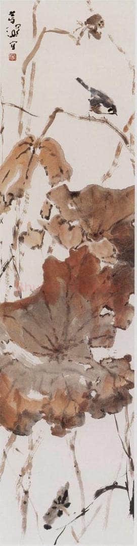 杨善深 《秋荷文雀》 书画作品